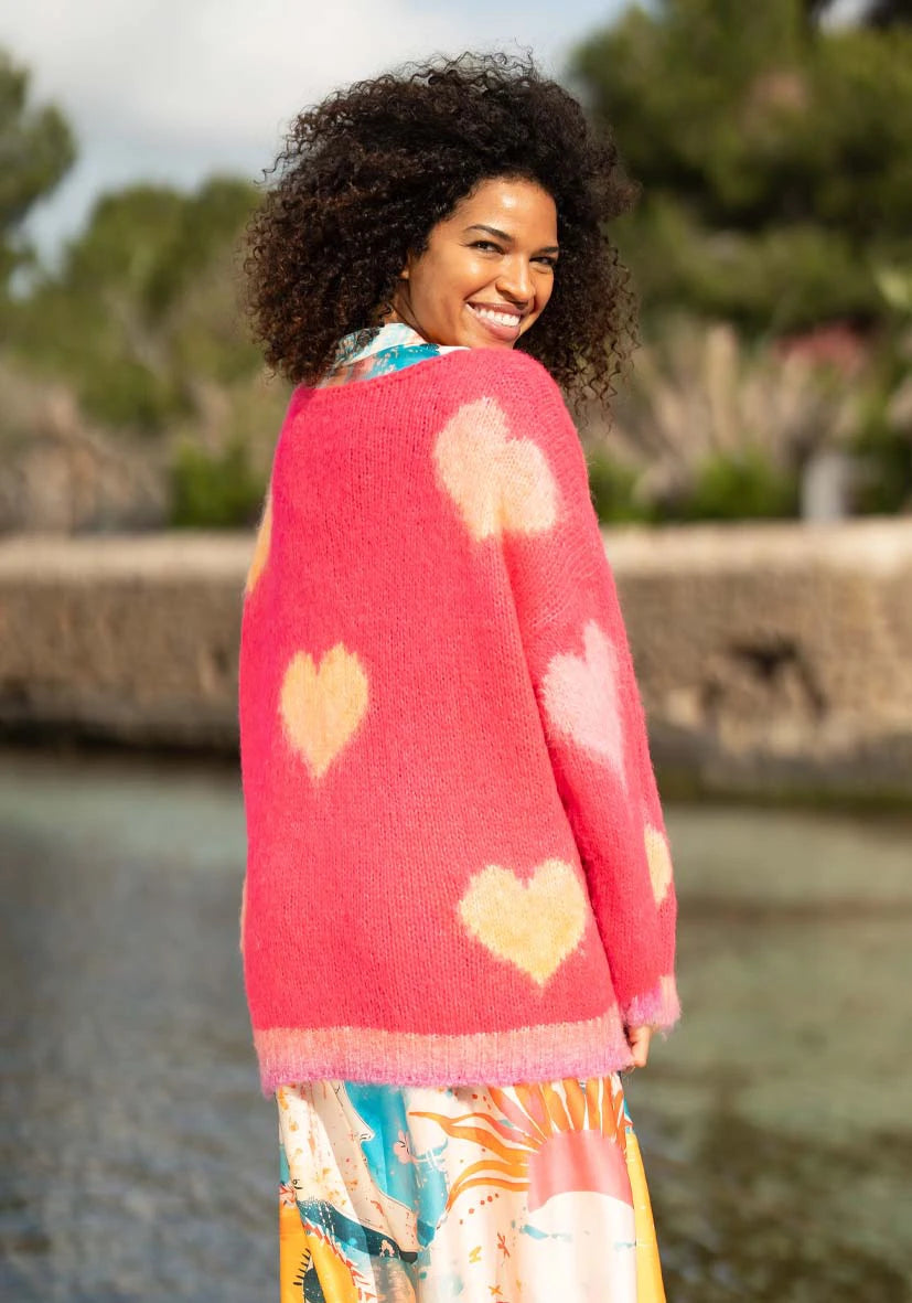 Pullover Hearts allover - pink