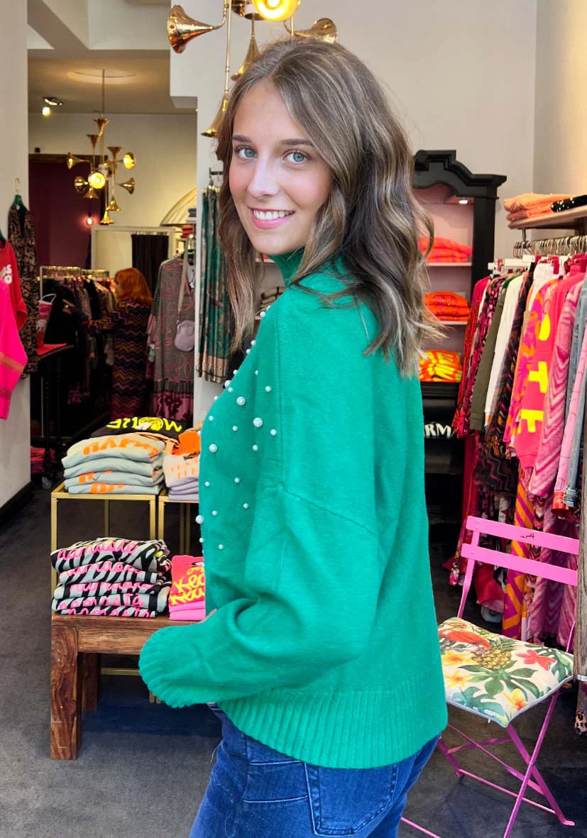 Pullover Pearl Turtleneck - green