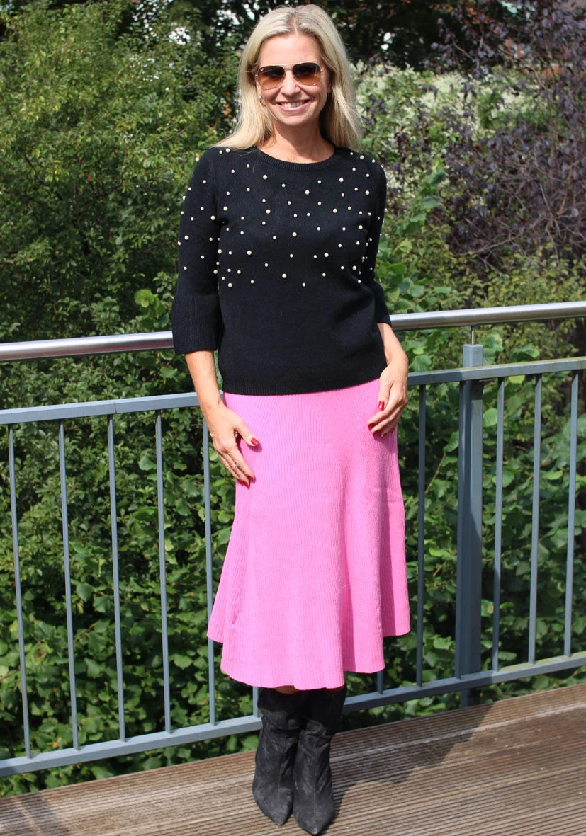 Skirt Knitted long - pink