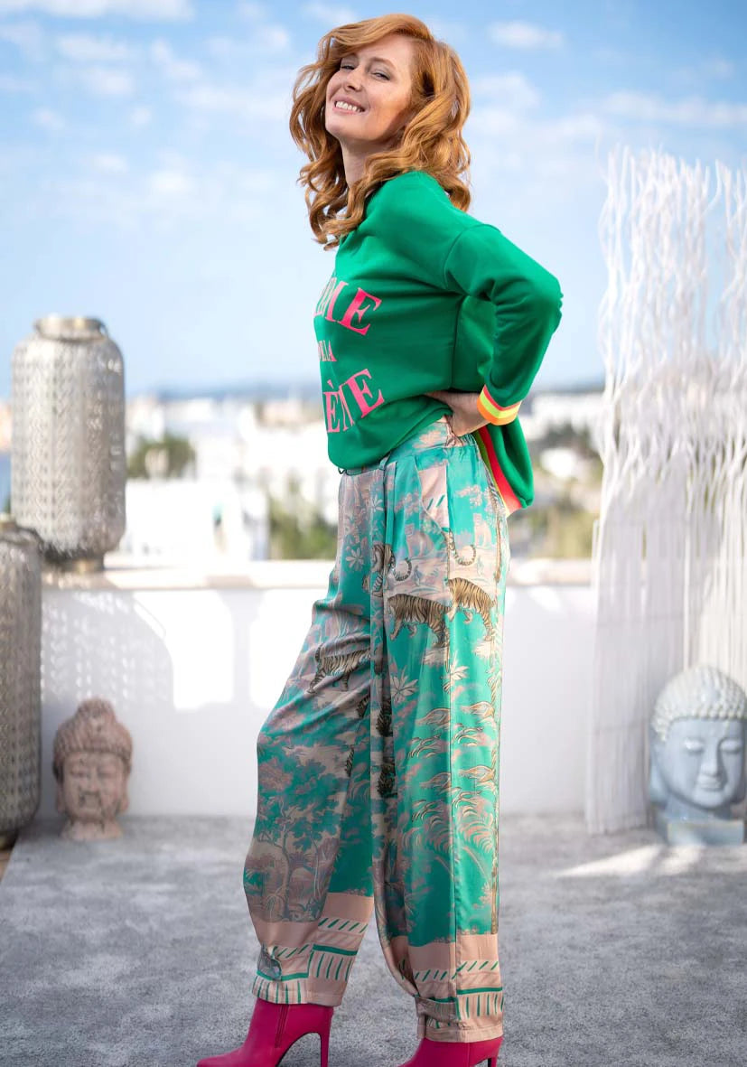 Pants Tiger in the jungle - green