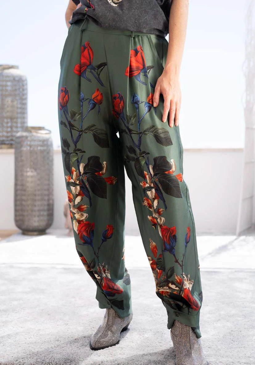 Pants Roses - green