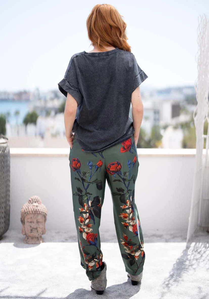 Pants Roses - green