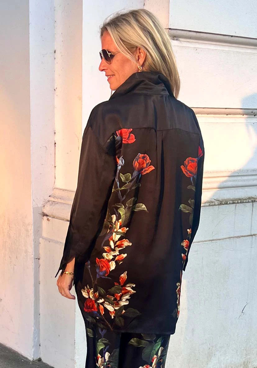 Blouse Roses black