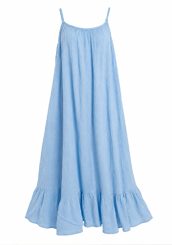 Maxi Dress Muslin - lightblue