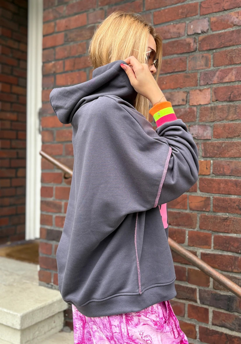 Hoodie Love More - anthrazit