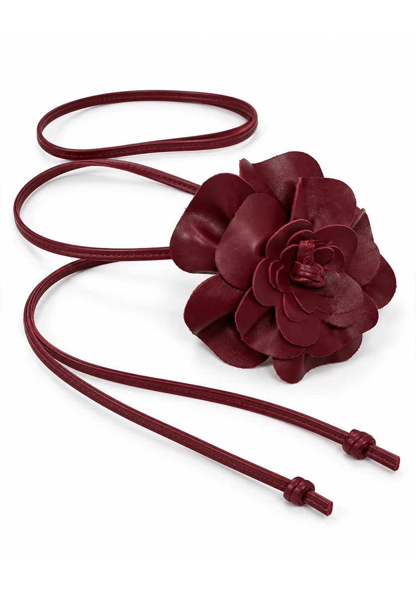 Flowerbelt Leather - bordeaux