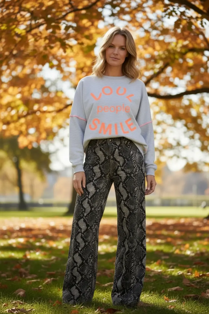 Straight Jeans Snake – braun