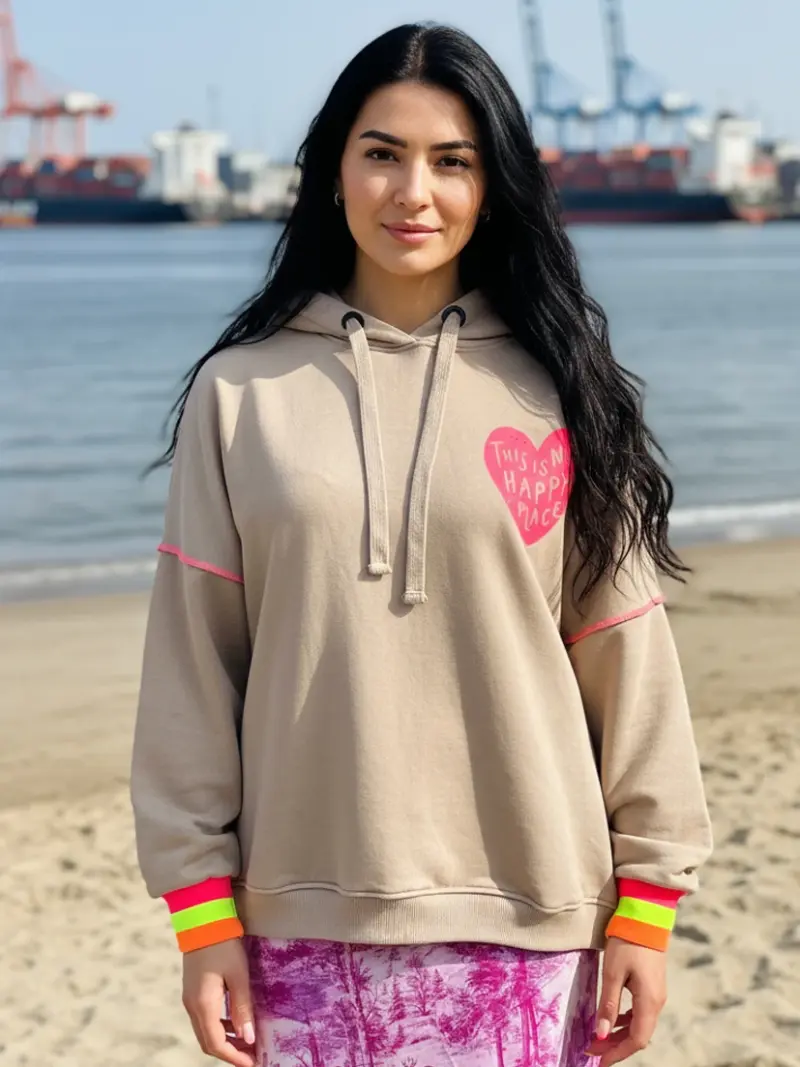 Hoodie Happy Place - sand