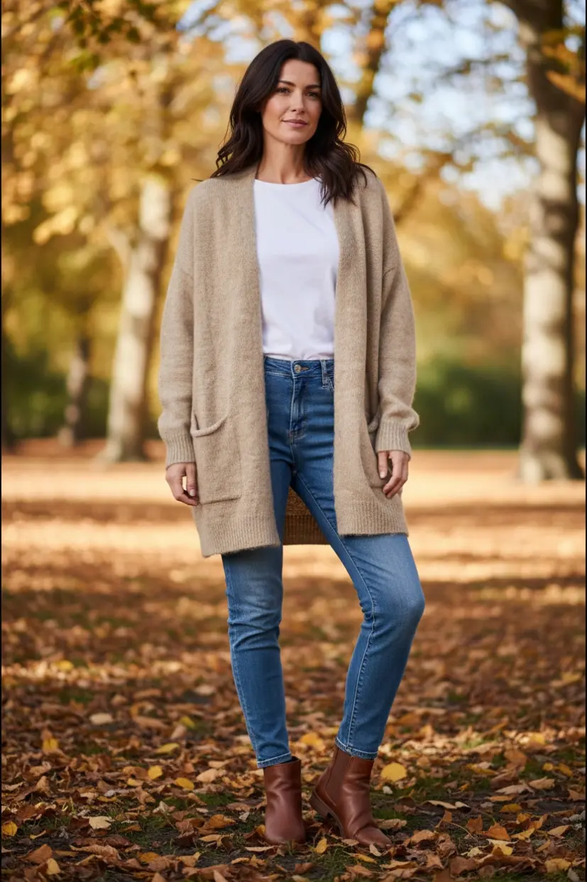 Cardigan Heart – sand