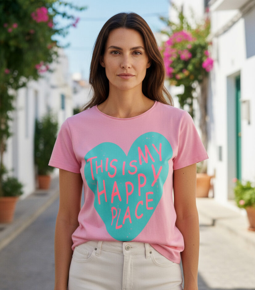 T-Shirt This Is My Happy Place – rose